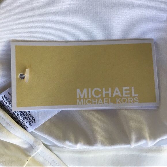 Michael Kors New One Piece White Signature Logo Swimsuit 6 NWT - Picture 3 of 13